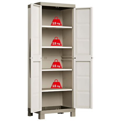 Keter Armadietto Con Scaffali Excellence Beige E Talpa 182 Cm