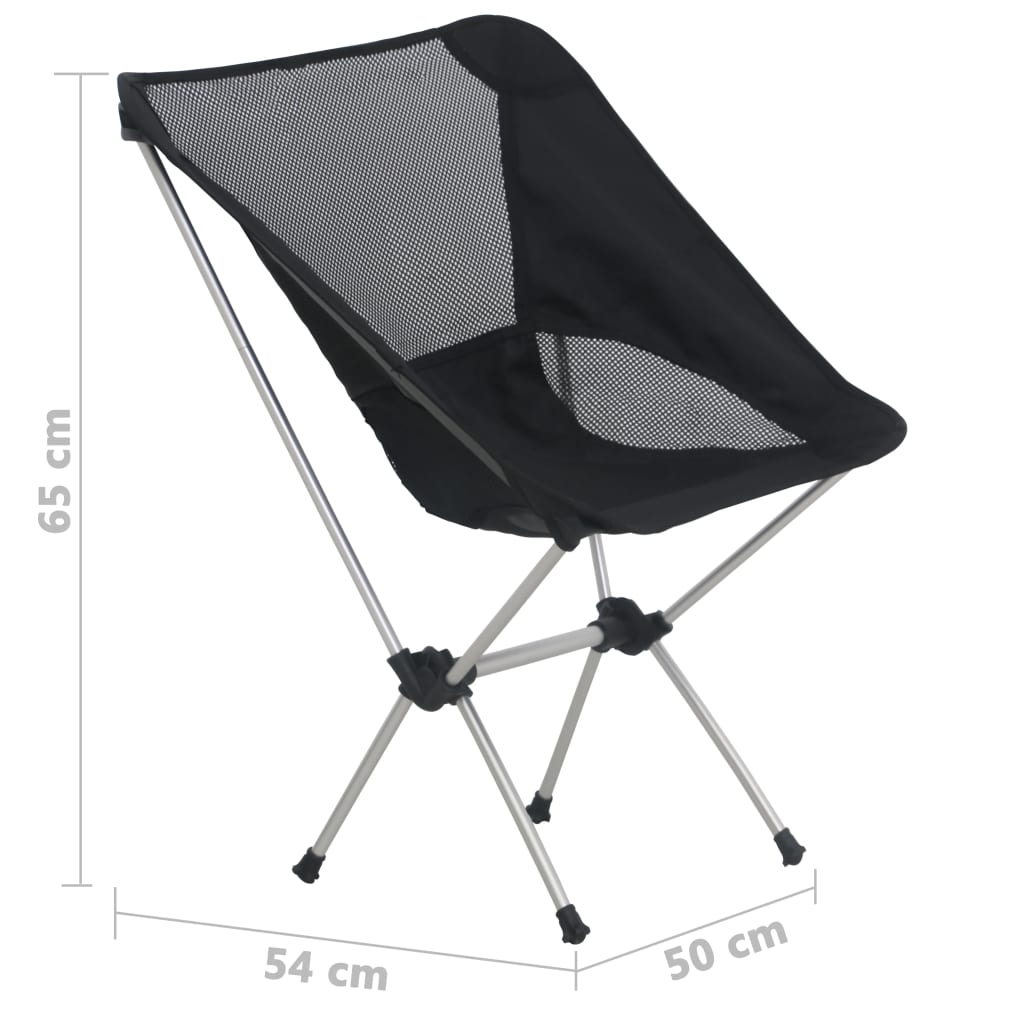 Sedie Pieghevoli Da Campeggio E Borsa 2Pz 54X50X65Cm Alluminio
