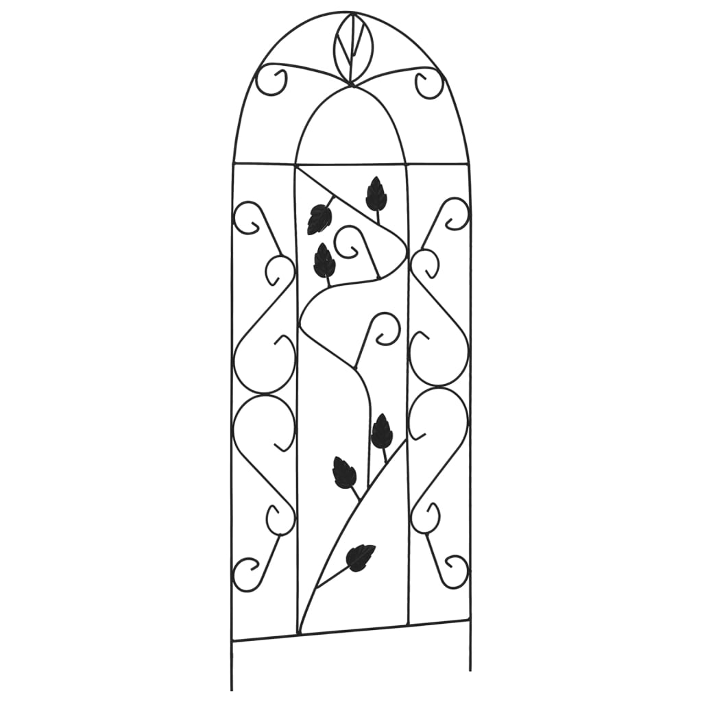 Supporti Da Giardino Per Piante 3 Pz Neri 40X100 Cm In Ferro