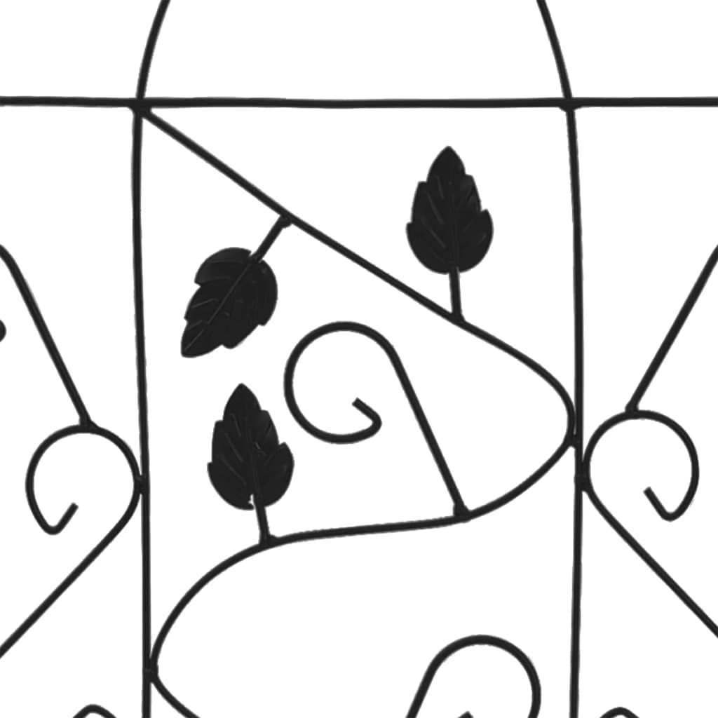 Supporti Da Giardino Per Piante 3 Pz Neri 40X100 Cm In Ferro