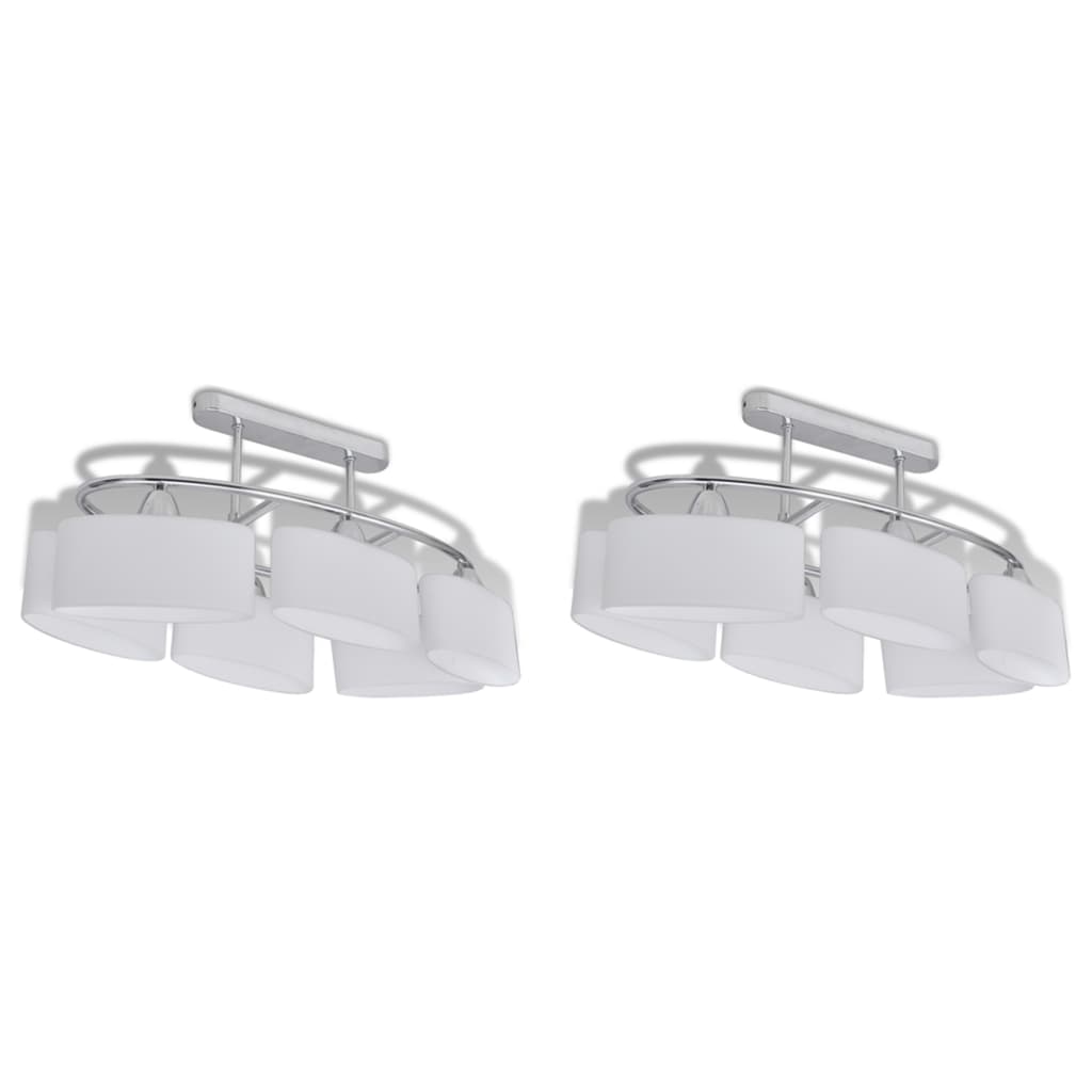 Lampade Da Soffitto Ellissoidali 2 Pz Paralume In Vetro E14