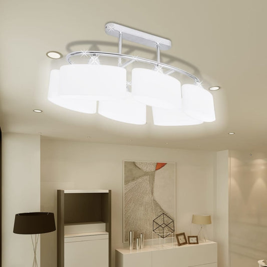 Lampade Da Soffitto Ellissoidali 2 Pz Paralume In Vetro E14