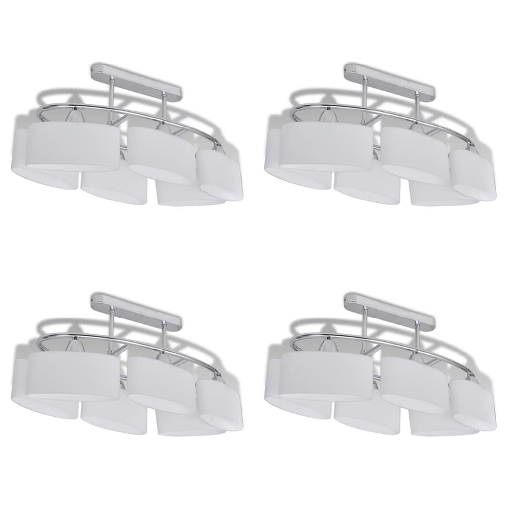 Lampade Da Soffitto Ellissoidali 4 Pz Paralume In Vetro E14