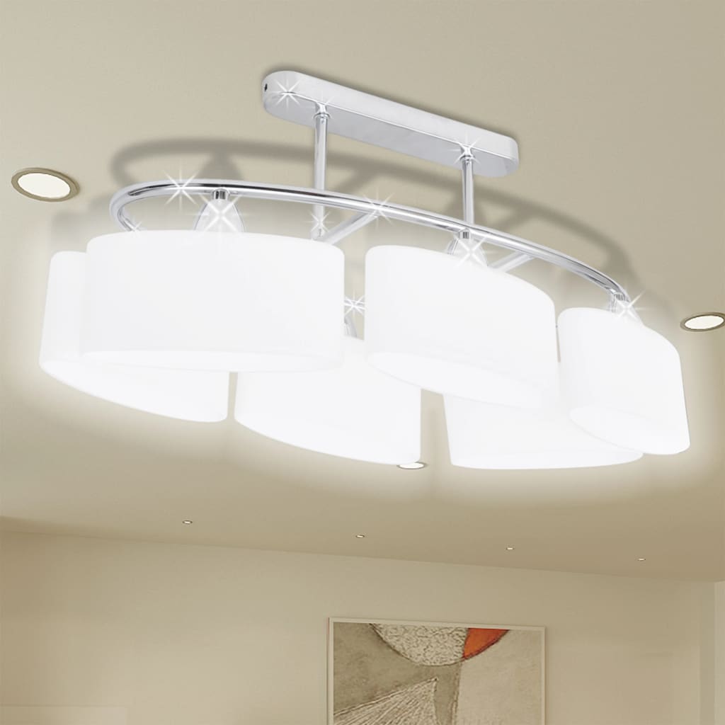 Lampade Da Soffitto Ellissoidali 4 Pz Paralume In Vetro E14