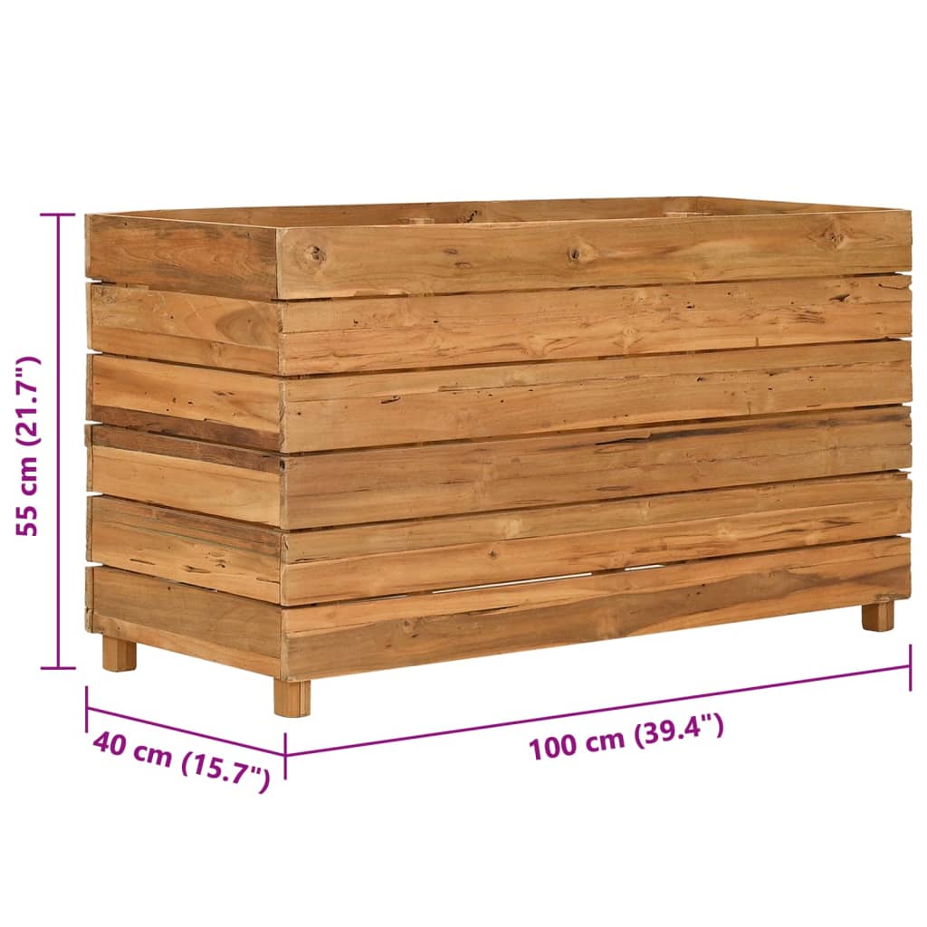 Letto Rialzato Legno Di Teak Di Recupero E Acciaio