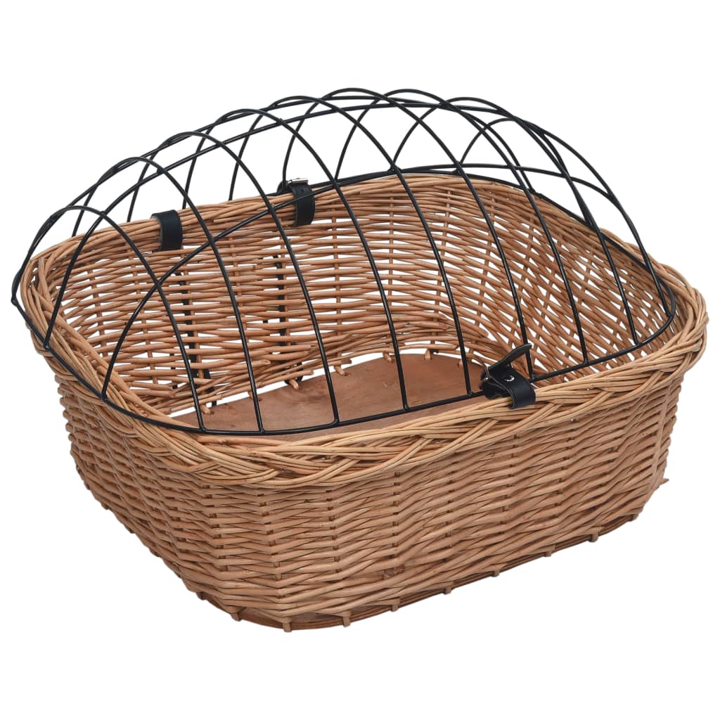 Cestino Anteriore Bici Con Copertura 50X45X35Cm Salice Naturale