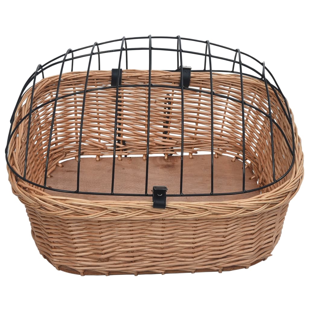 Cestino Anteriore Bici Con Copertura 50X45X35Cm Salice Naturale