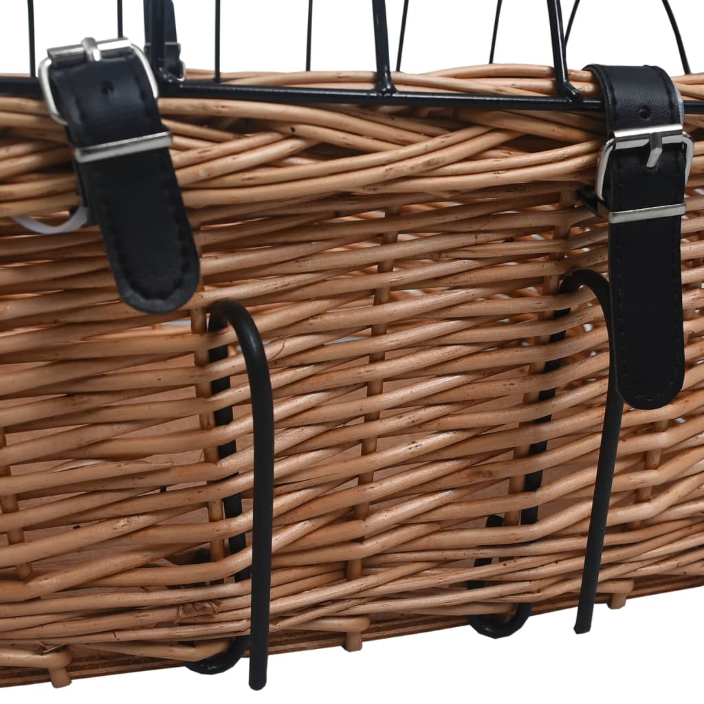 Cestino Anteriore Bici Con Copertura 50X45X35Cm Salice Naturale