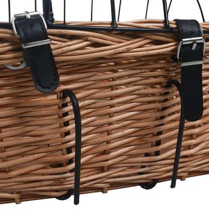 Cestino Anteriore Bici Con Copertura 50X45X35Cm Salice Naturale