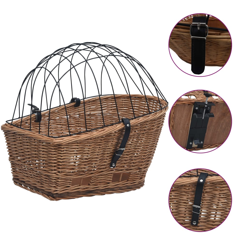 Cestino Posteriore Bici E Copertura 55X31X36Cm Salice Naturale