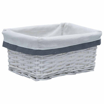 Set Cestini Impilabili 3 Pz Bianchi In Salice