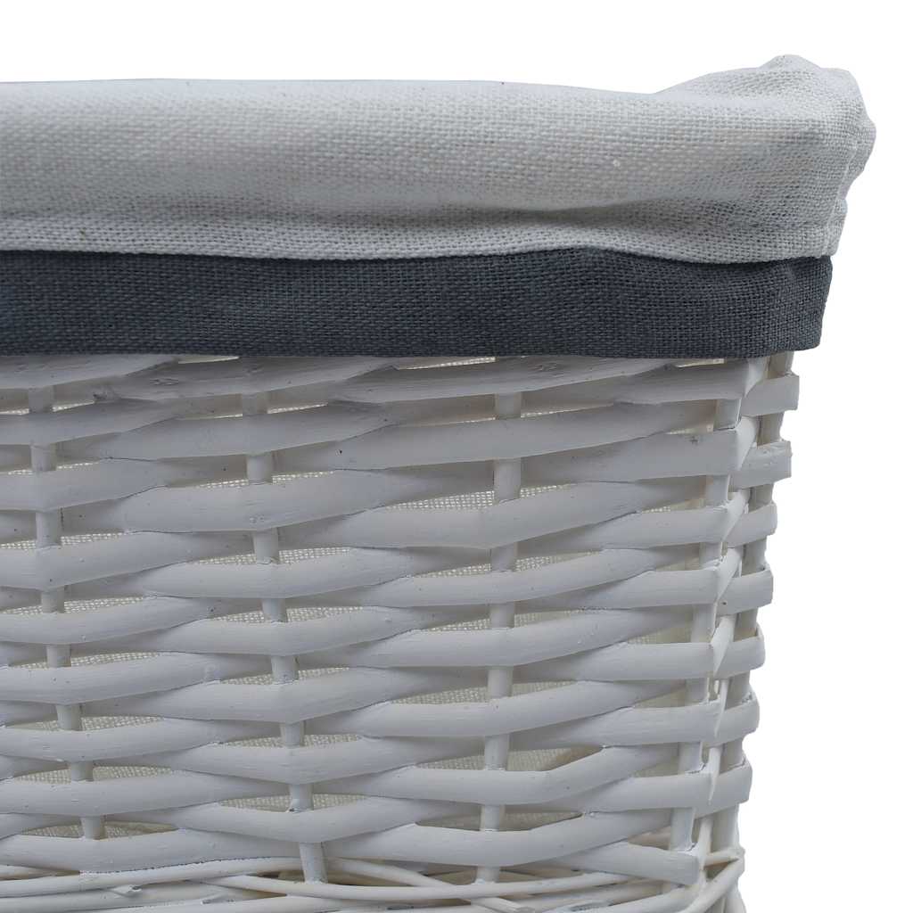 Set Cestini Impilabili 3 Pz Bianchi In Salice