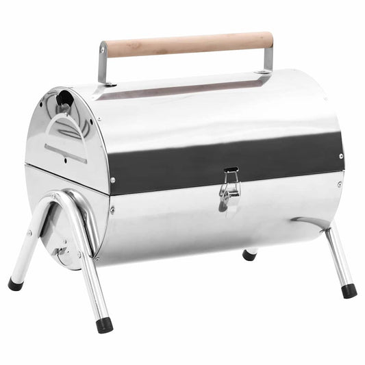 Barbecue Da Tavolo Portatile In Acciaio Inox Con Doppia Griglia