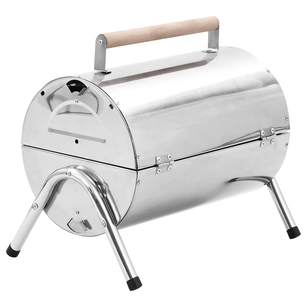 Barbecue Da Tavolo Portatile In Acciaio Inox Con Doppia Griglia