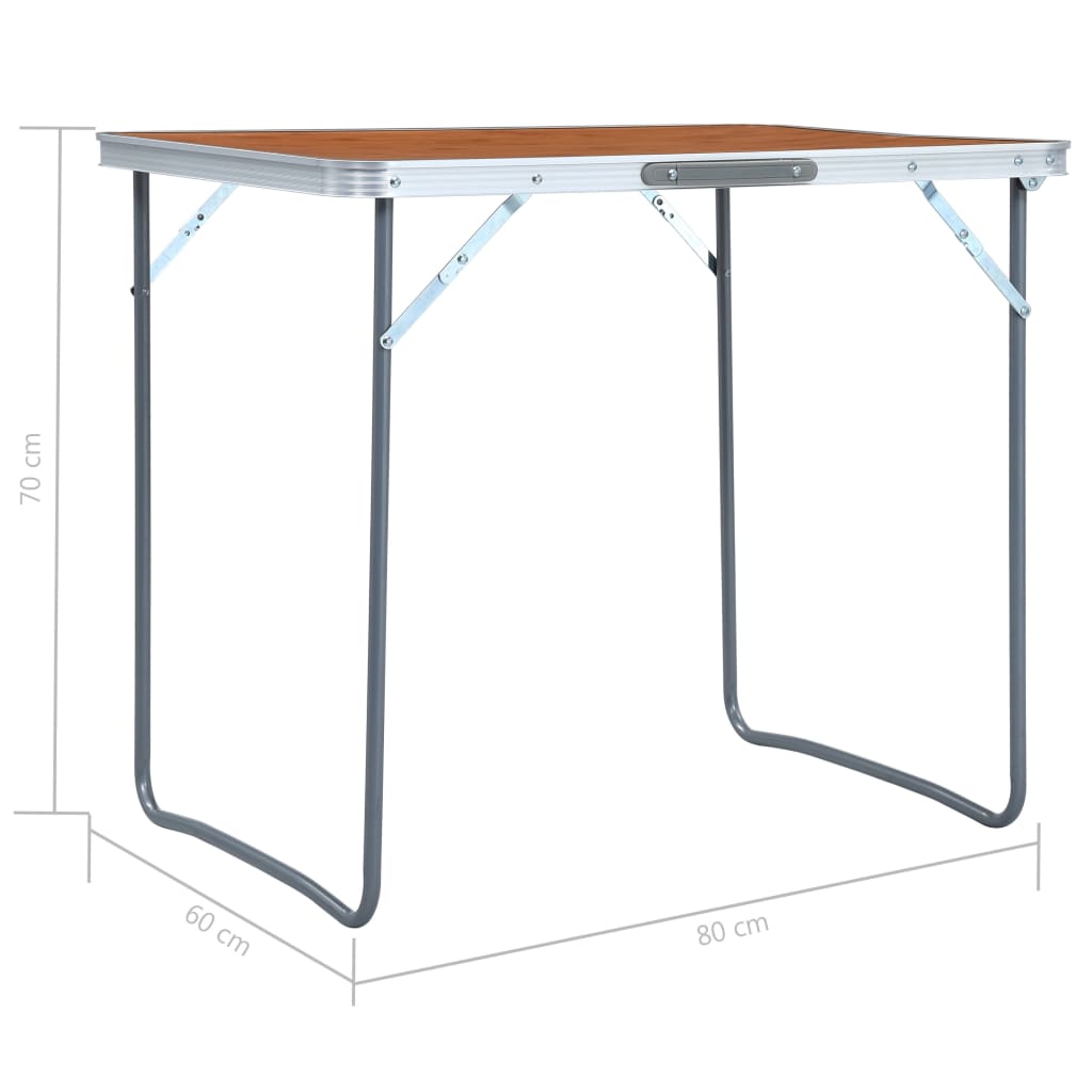 Tavolo Da Campeggio Pieghevole Con Telaio In Metallo 80X60 Cm