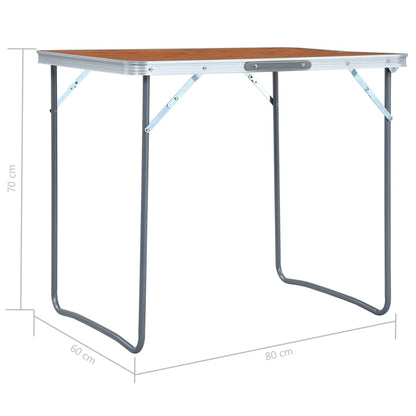 Tavolo Da Campeggio Pieghevole Con Telaio In Metallo 80X60 Cm