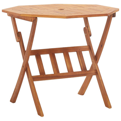 Tavolo Da Giardino Pieghevole Ø70X75Cm Legno Massello Di Acacia