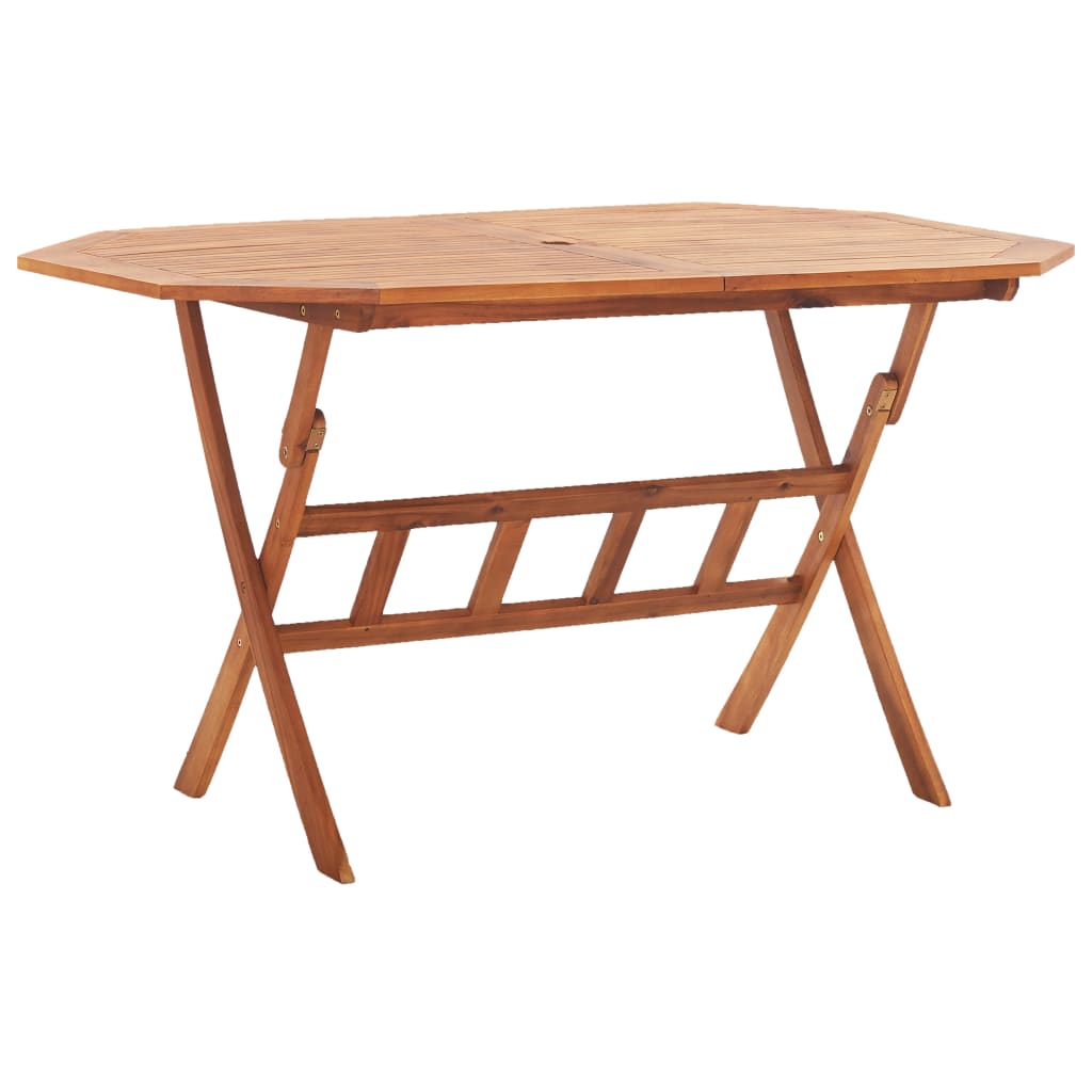 Tavolo Da Giardino Pieghevole Ø70X75Cm Legno Massello Di Acacia