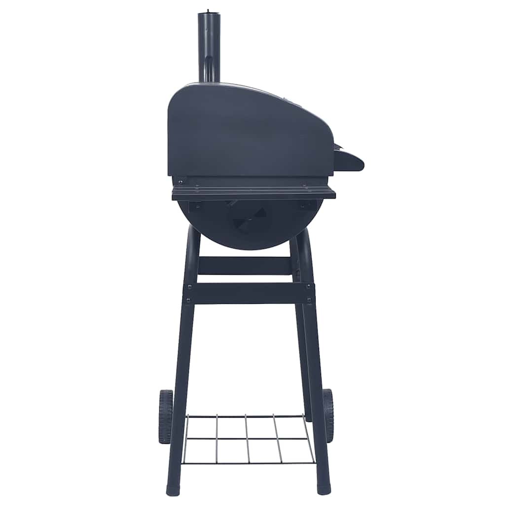 Barbecue A Carbone Con Affumicatore E Ripiano Basso Nero