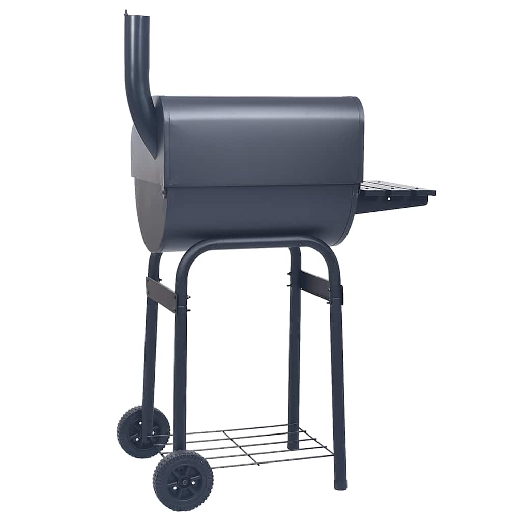 Barbecue A Carbone Con Affumicatore E Ripiano Basso Nero