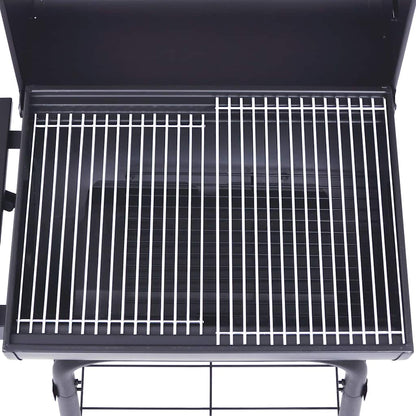 Barbecue A Carbone Con Affumicatore E Ripiano Basso Nero