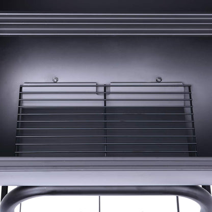 Barbecue A Carbone Con Affumicatore E Ripiano Basso Nero