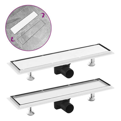 Canaletta Di Drenaggio Lineare Per Doccia 830X140 Mm Acciaio Inox