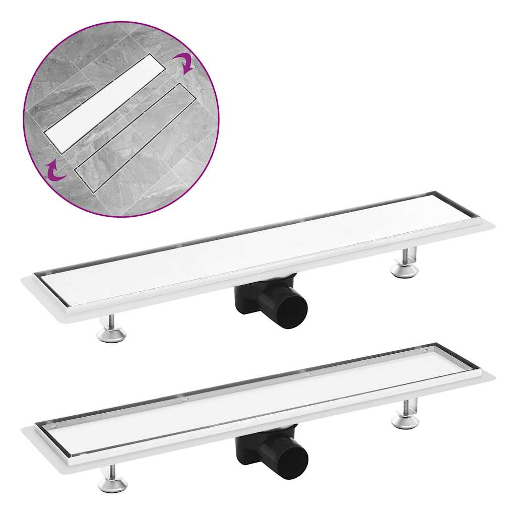 Canaletta Di Drenaggio Lineare Per Doccia 830X140 Mm Acciaio Inox