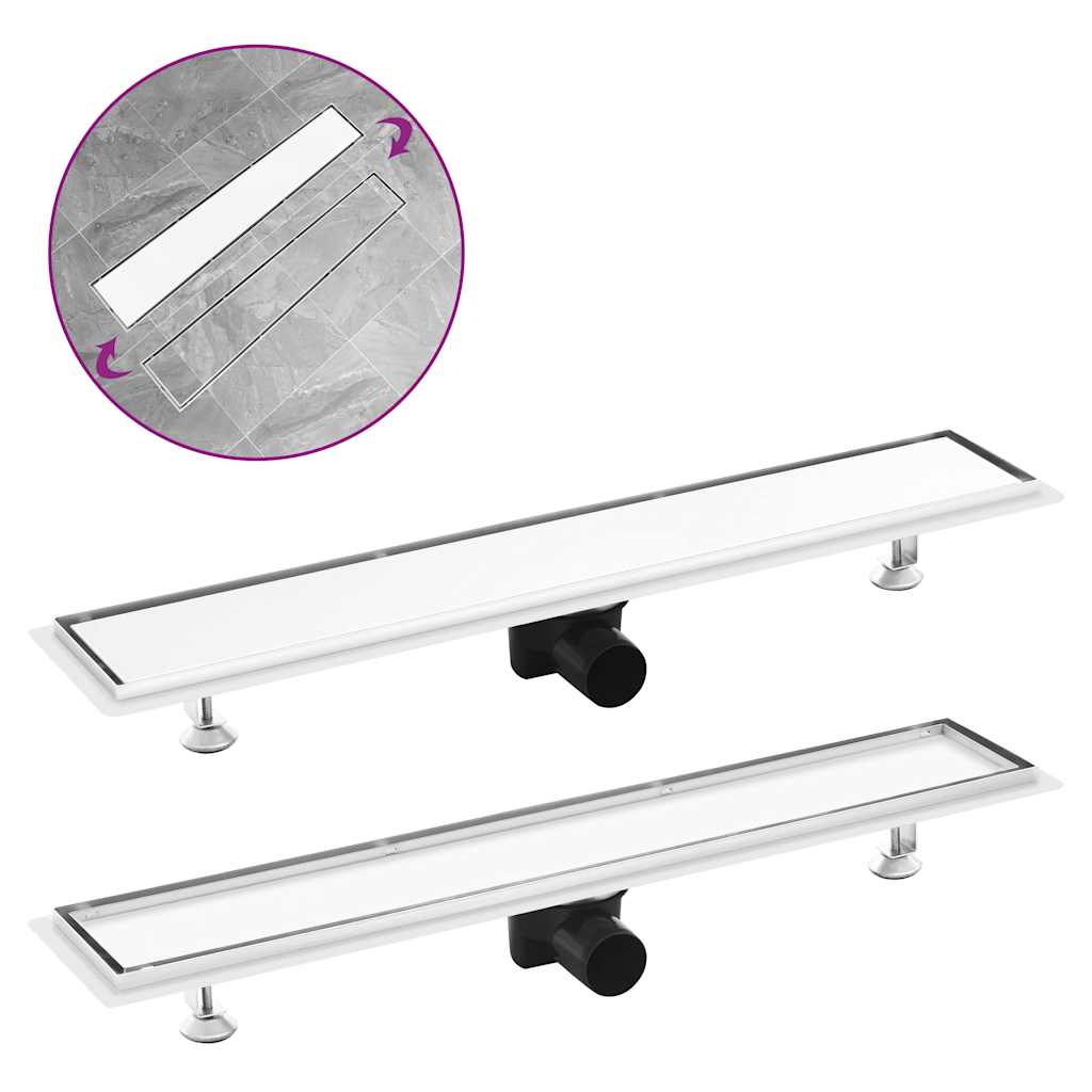 Canaletta Di Drenaggio Lineare Per Doccia 830X140 Mm Acciaio Inox