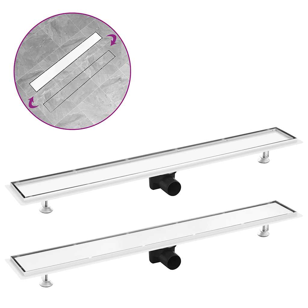 Canaletta Di Drenaggio Lineare Per Doccia 830X140 Mm Acciaio Inox