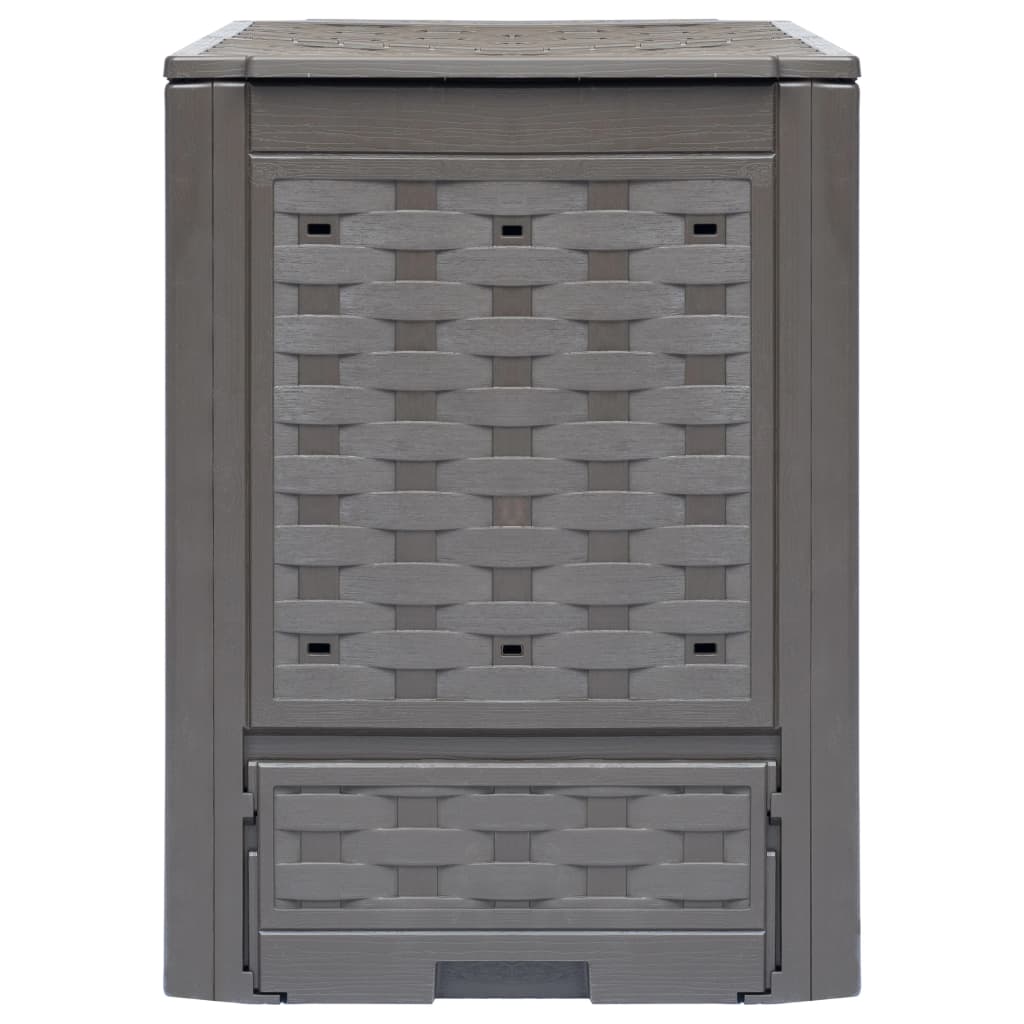 Compostiere 2 Pz Marrone 60X60X83Cm In Rattan Di Plastica