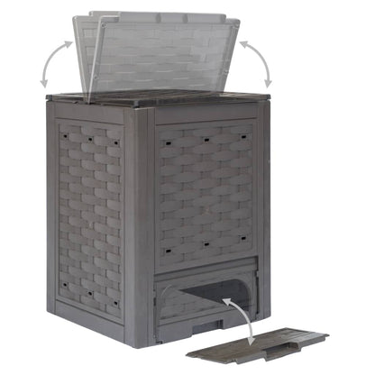 Compostiere 2 Pz Marrone 60X60X83Cm In Rattan Di Plastica