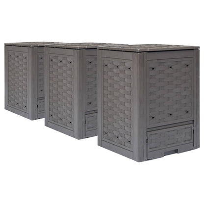 Compostiere 2 Pz Marrone 60X60X83Cm In Rattan Di Plastica