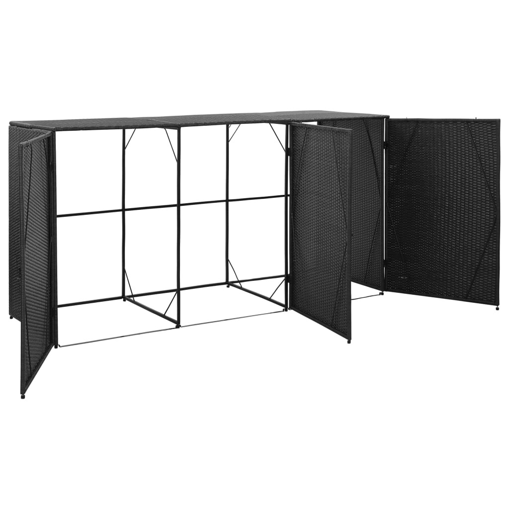 Copribidone Triplo Spazzatura 229X78X120 Cm In Polyrattan