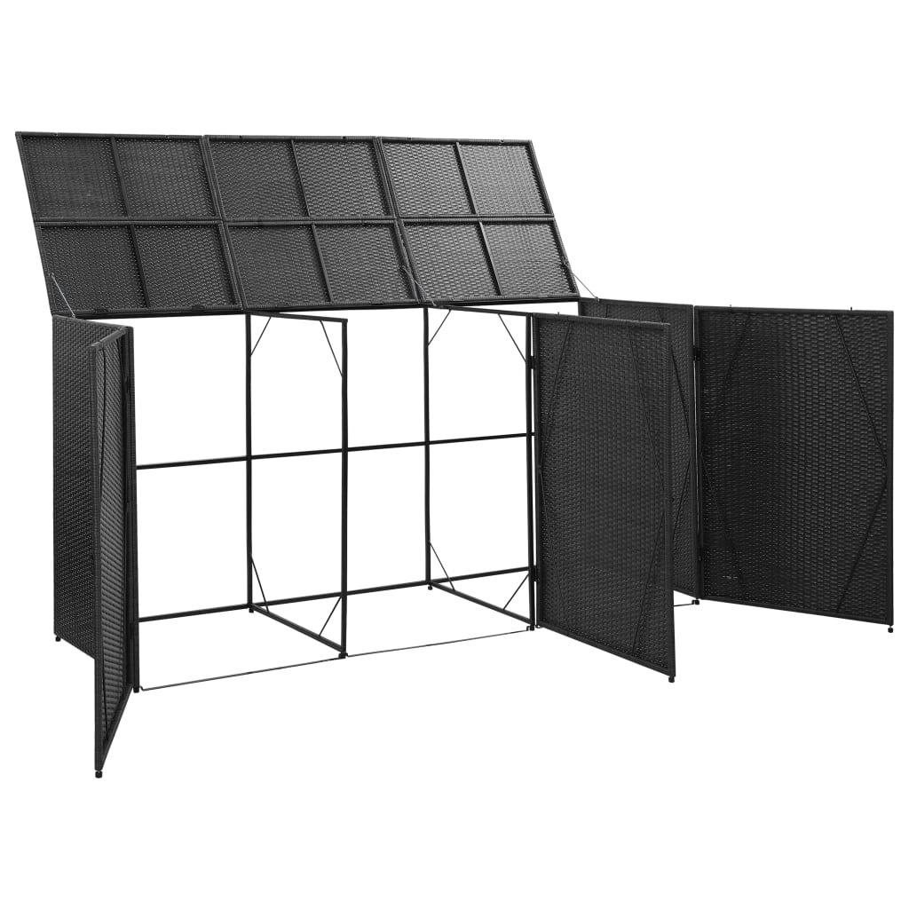 Copribidone Triplo Spazzatura 229X78X120 Cm In Polyrattan