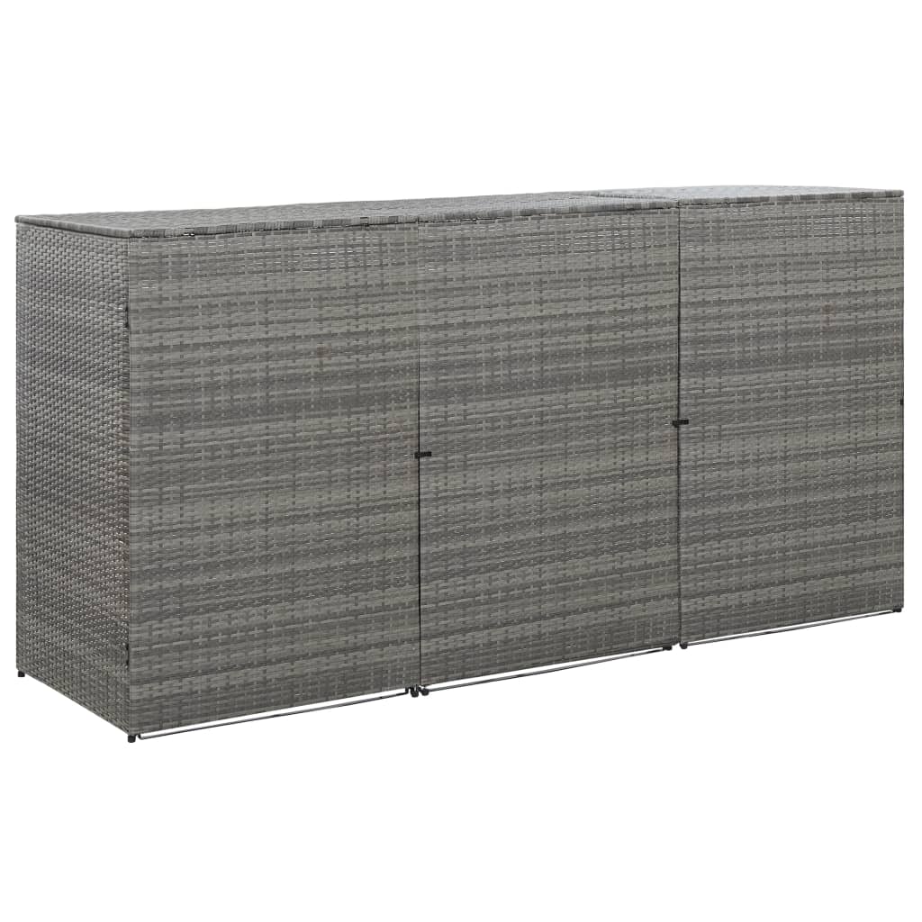 Copribidone Triplo Spazzatura 229X78X120 Cm In Polyrattan