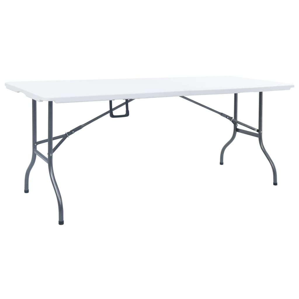 Tavolo Da Giardino Pieghevole Bianco 180X72X72 Cm In Hdpe
