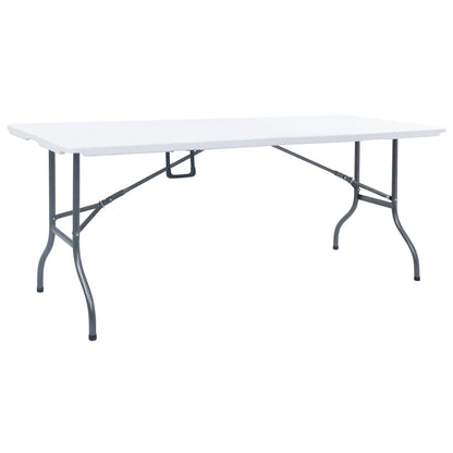 Tavolo Da Giardino Pieghevole Bianco 180X72X72 Cm In Hdpe