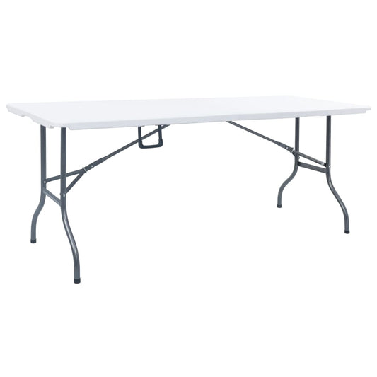 Tavolo Da Giardino Pieghevole Bianco 180X72X72 Cm In Hdpe