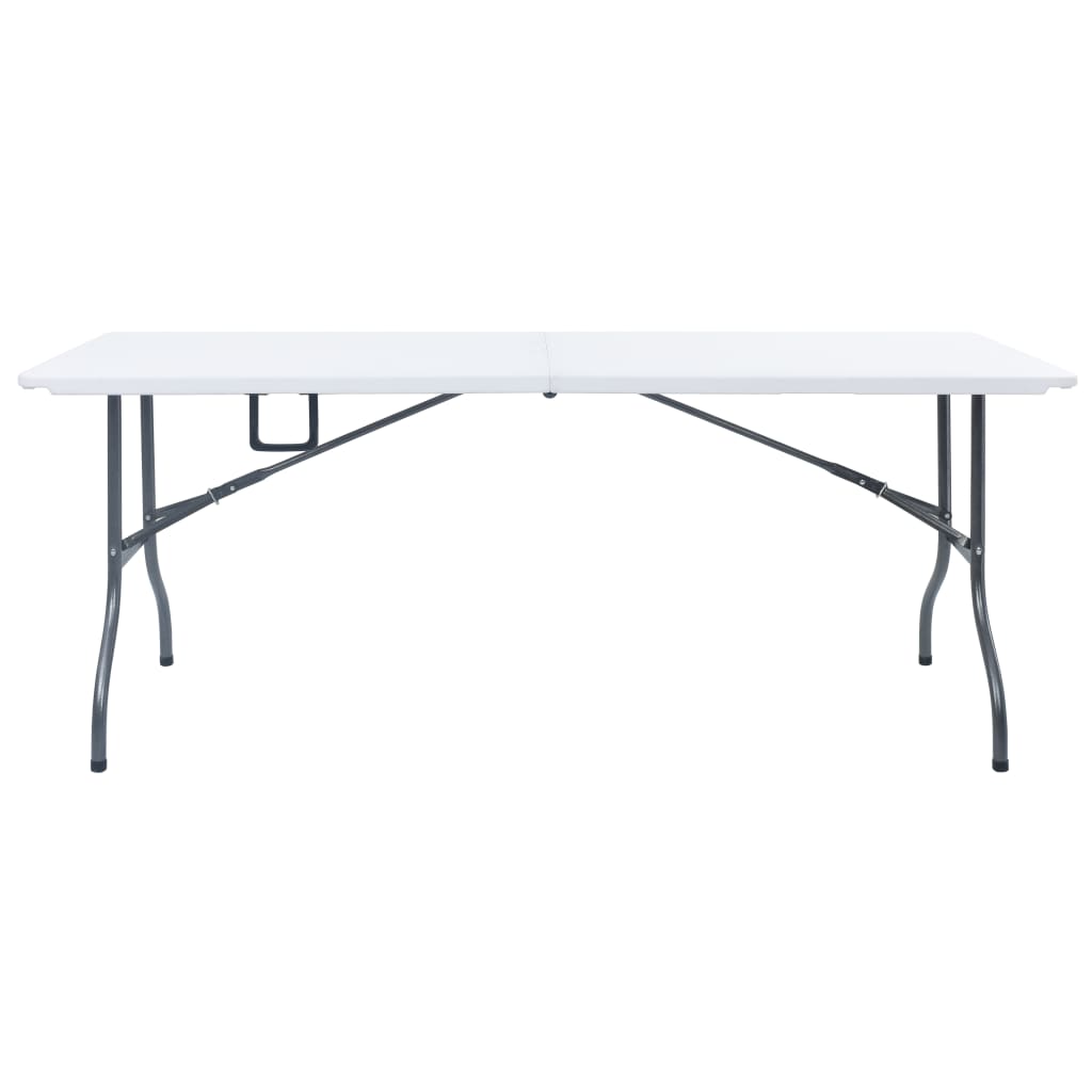 Tavolo Da Giardino Pieghevole Bianco 180X72X72 Cm In Hdpe