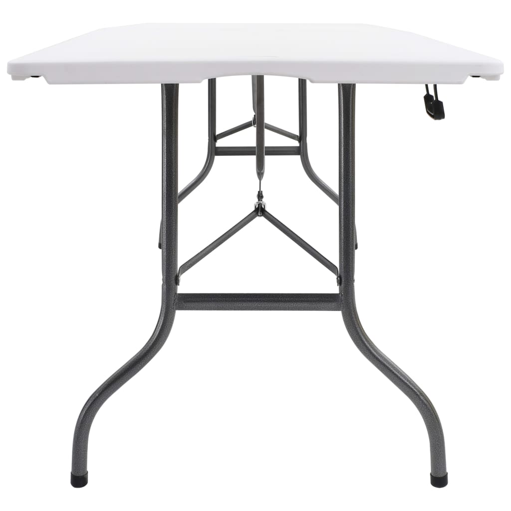 Tavolo Da Giardino Pieghevole Bianco 180X72X72 Cm In Hdpe