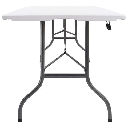 Tavolo Da Giardino Pieghevole Bianco 180X72X72 Cm In Hdpe