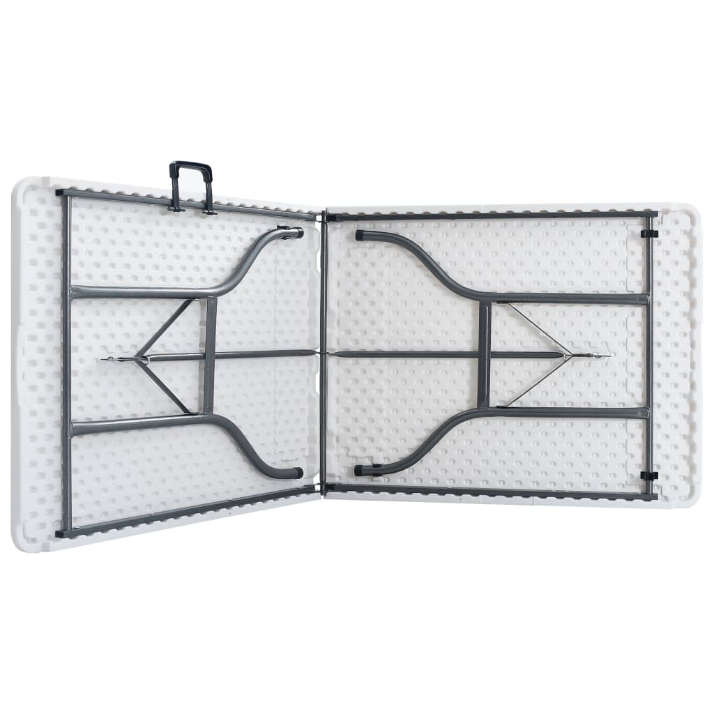 Tavolo Da Giardino Pieghevole Bianco 180X72X72 Cm In Hdpe
