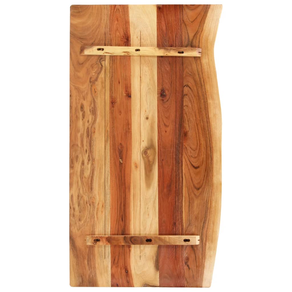Piano Per Vanità Bagno In Massello Di Acacia 100X52X2,5 Cm