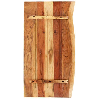 Piano Per Vanità Bagno In Massello Di Acacia 100X52X2,5 Cm