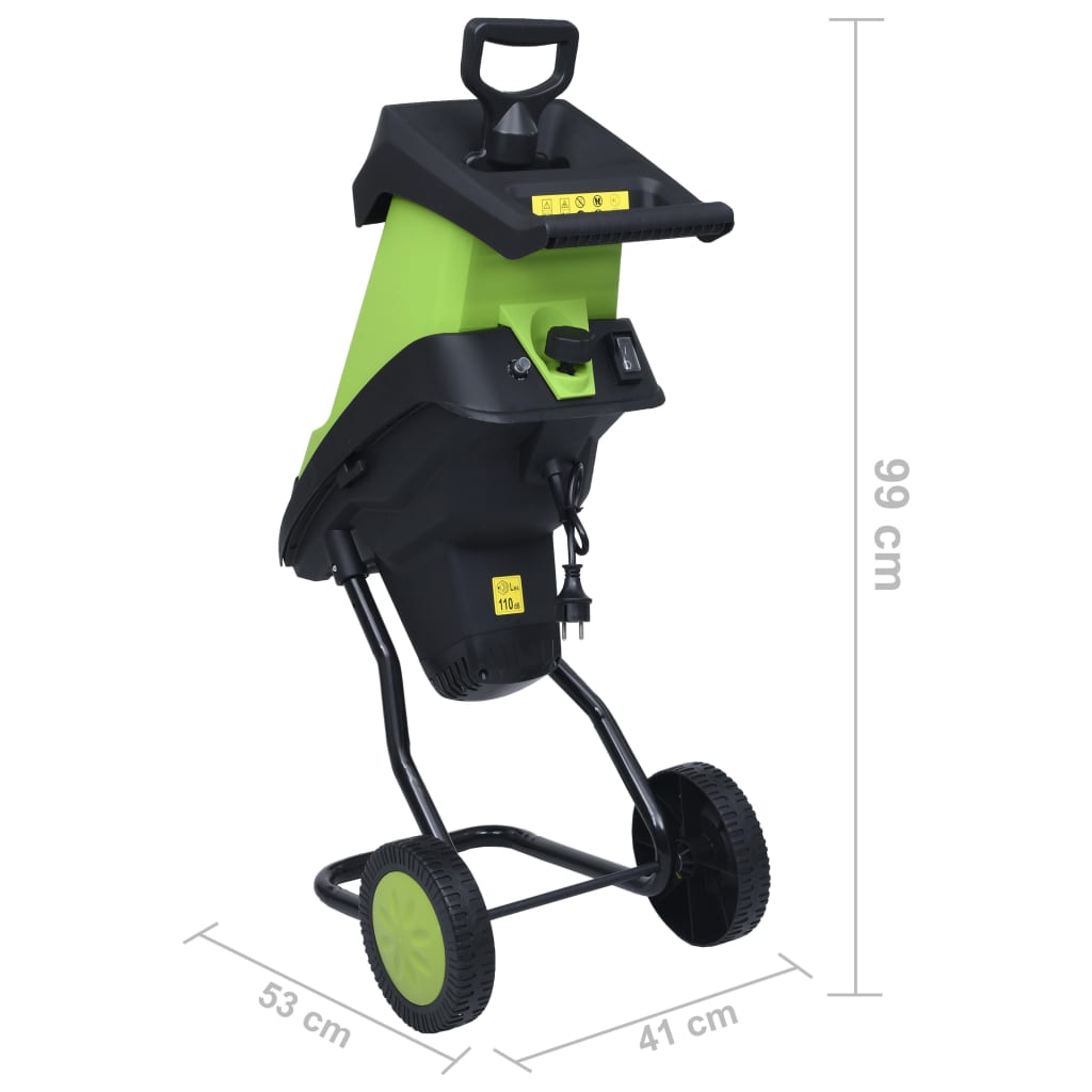 Trituratore Da Giardino Elettrico Con 2 Lame Extra 2400 W
