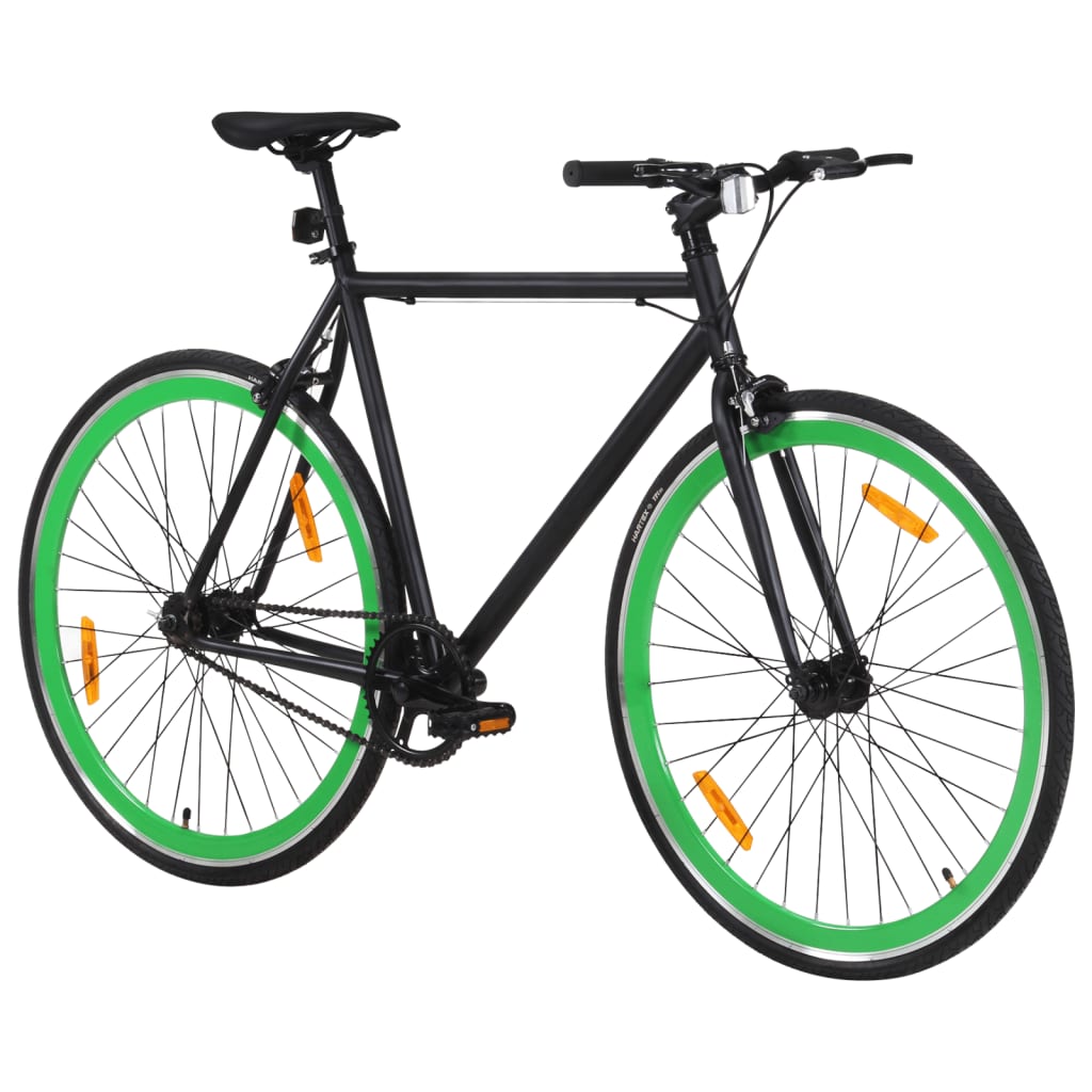 Bicicletta A Scatto Fisso Nera E Verde 700C