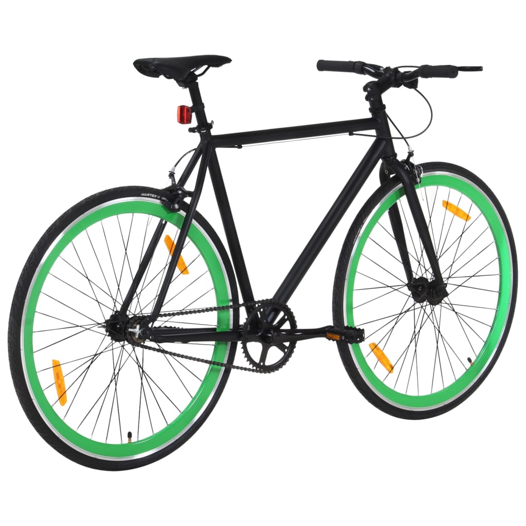 Bicicletta A Scatto Fisso Nera E Verde 700C