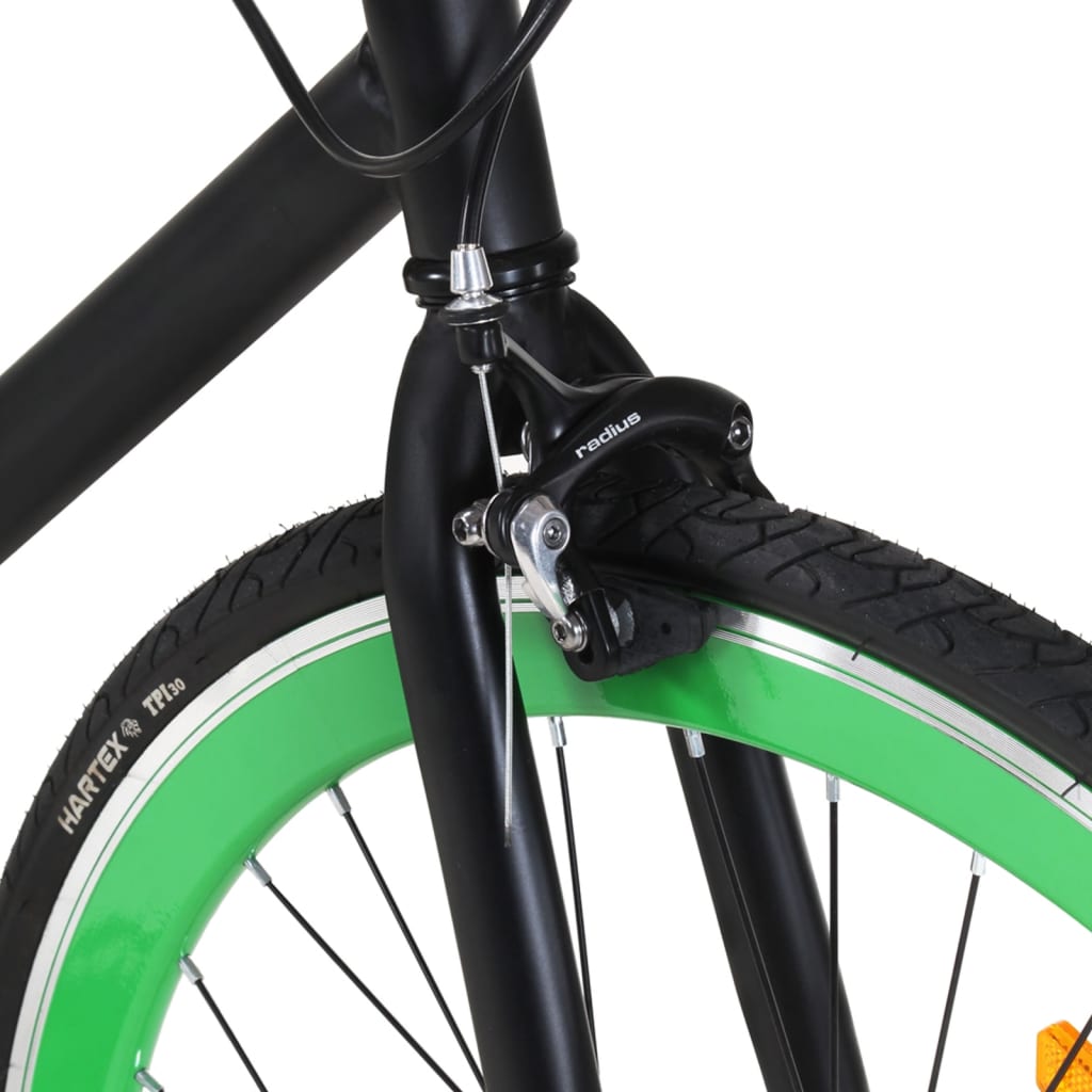 Bicicletta A Scatto Fisso Nera E Verde 700C
