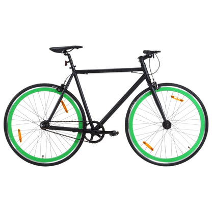 Bicicletta A Scatto Fisso Nera E Verde 700C